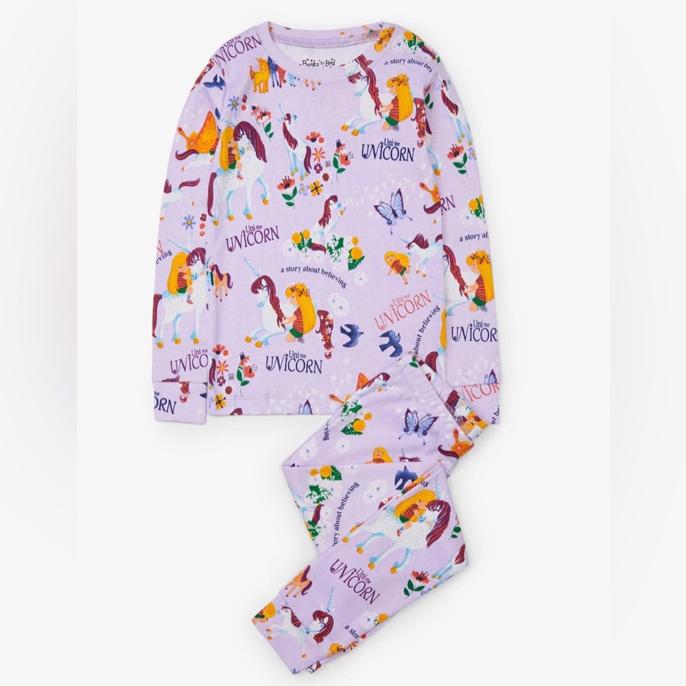 Books to bed - uni the Unicorn pajamas- size 3